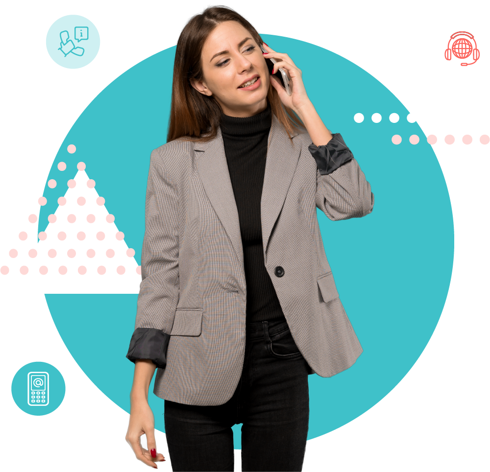 Femme en entreprise au téléphone