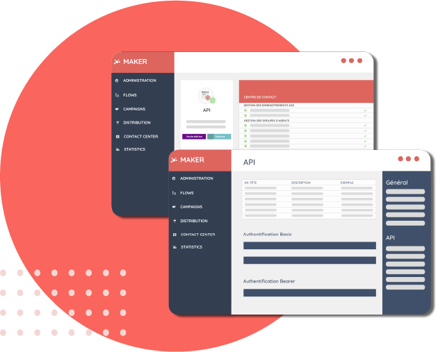 Screenshot de la solution de télévente, télémarketing et téléprospection et intégration via des APIs