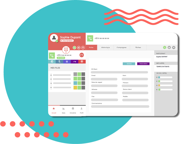 Screenshot de la solution de télévente, télémarketing et téléprospection