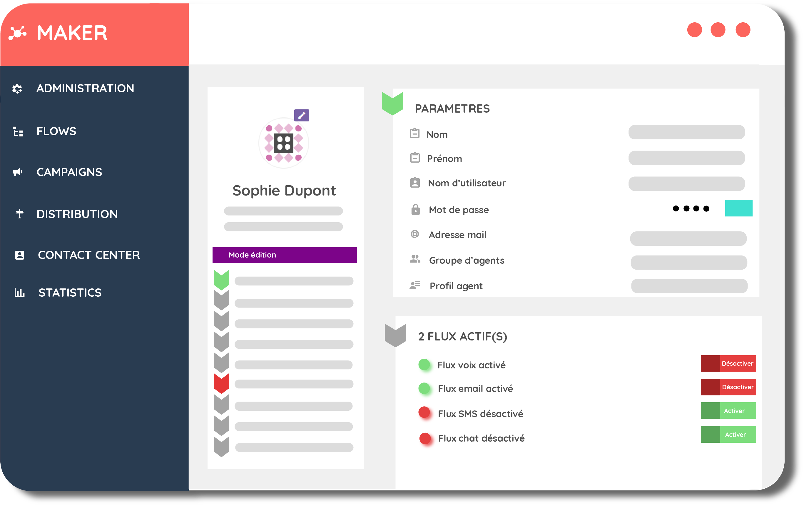 Solution centre de contact : gestion des agents et des compétences