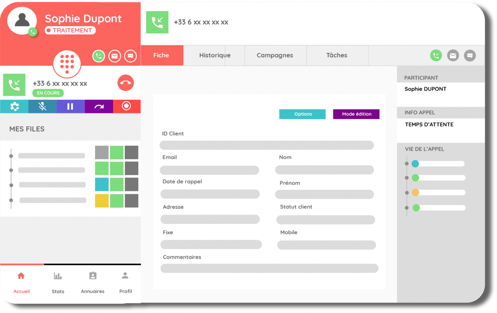 Solution centre de contact : historique des échanges et levée de fiche