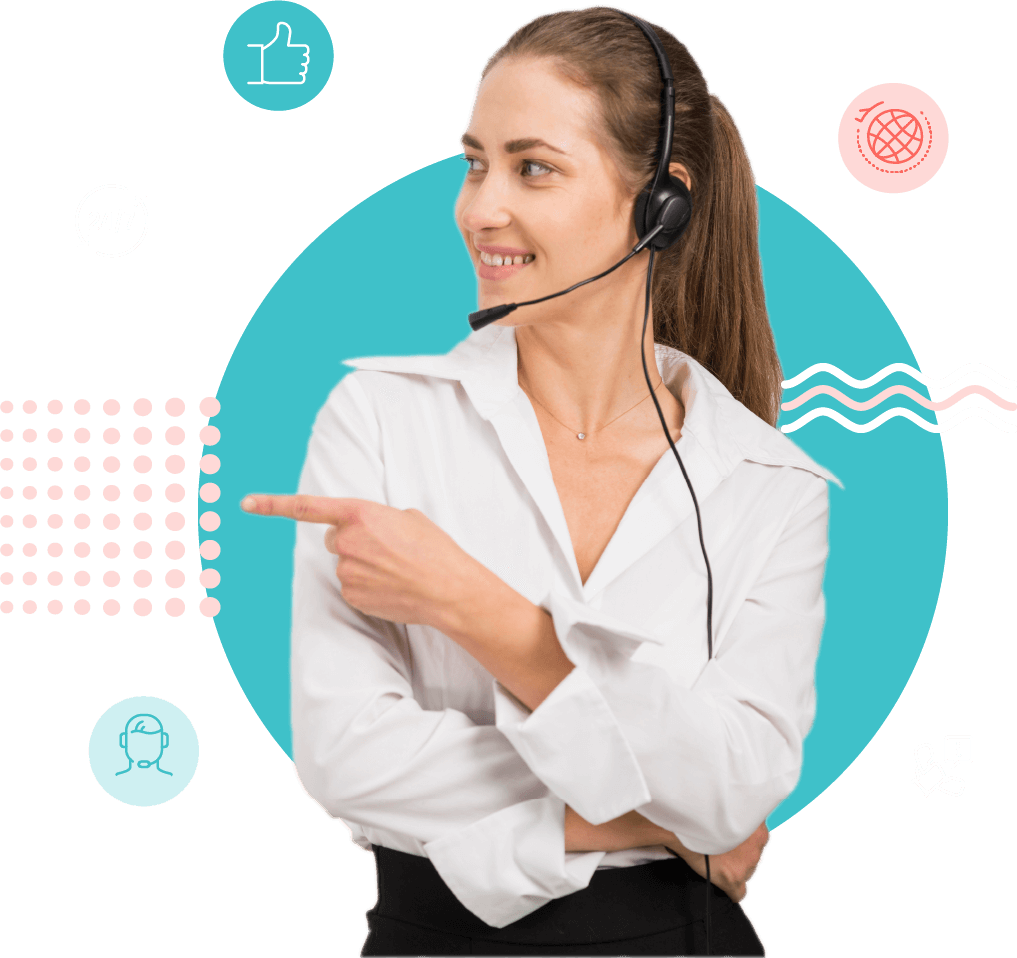 Femme qui travaille dans un centre de contact outsourceur