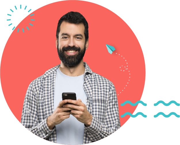 Homme qui appelle un service client