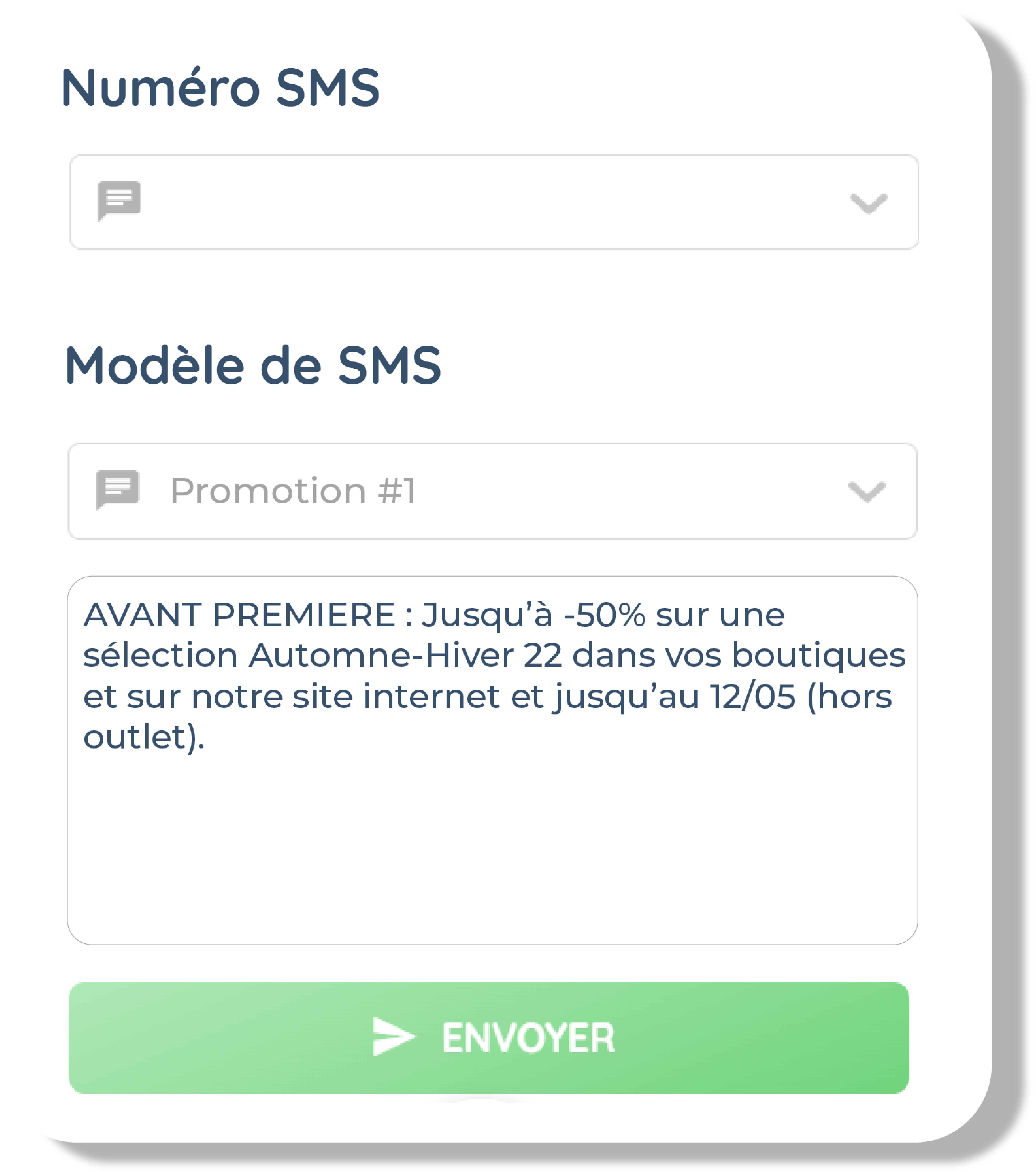 Modèle de SMS promotionnel