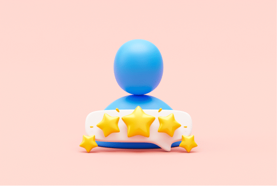 Icône 3D d'une personne avec une étoile, représentant la satisfaction du client et les meilleures pratiques en matière de stratégie de fidélisation.