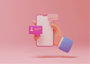 Mobile phone screen showing SMS notifications sent at key moments to boost customer engagement.
