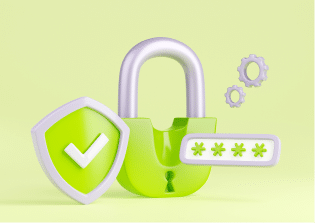 Shield icon representing secure and confidential use of external services with INO CX.