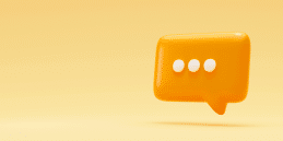Icône 3D de bulle de discussion représentant le support client dans un logiciel centre d’appel.